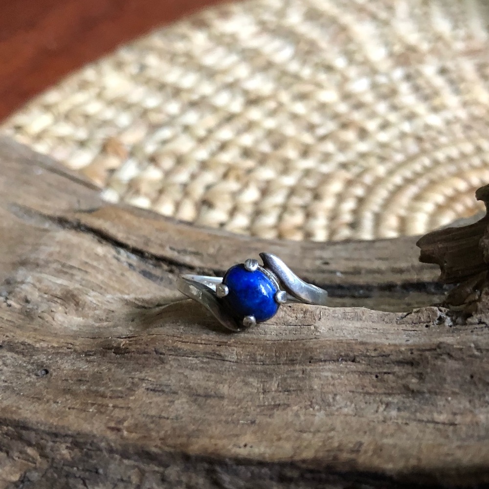 🔵 Lapis Lazuli & Sterling Silver Ring 6 🔵